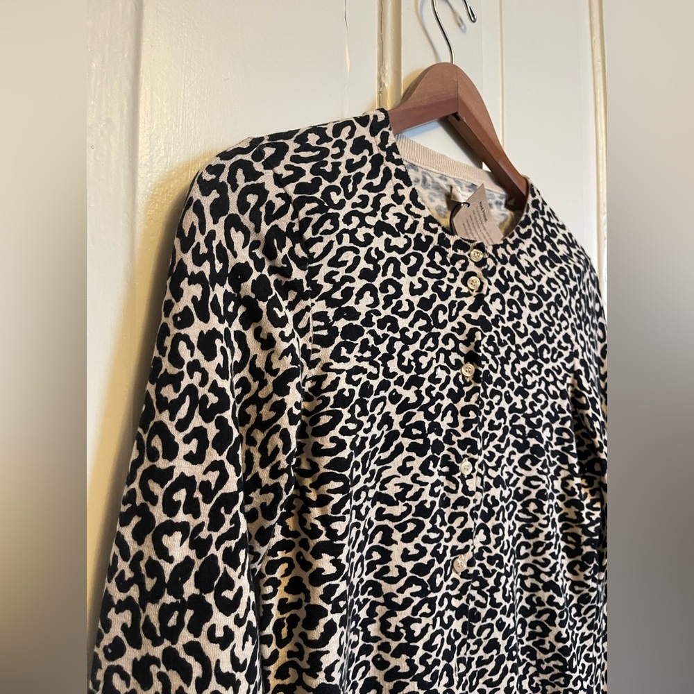 JCREW NWT Animal Print Cardigan -Hand Printed - Picture 3 of 15